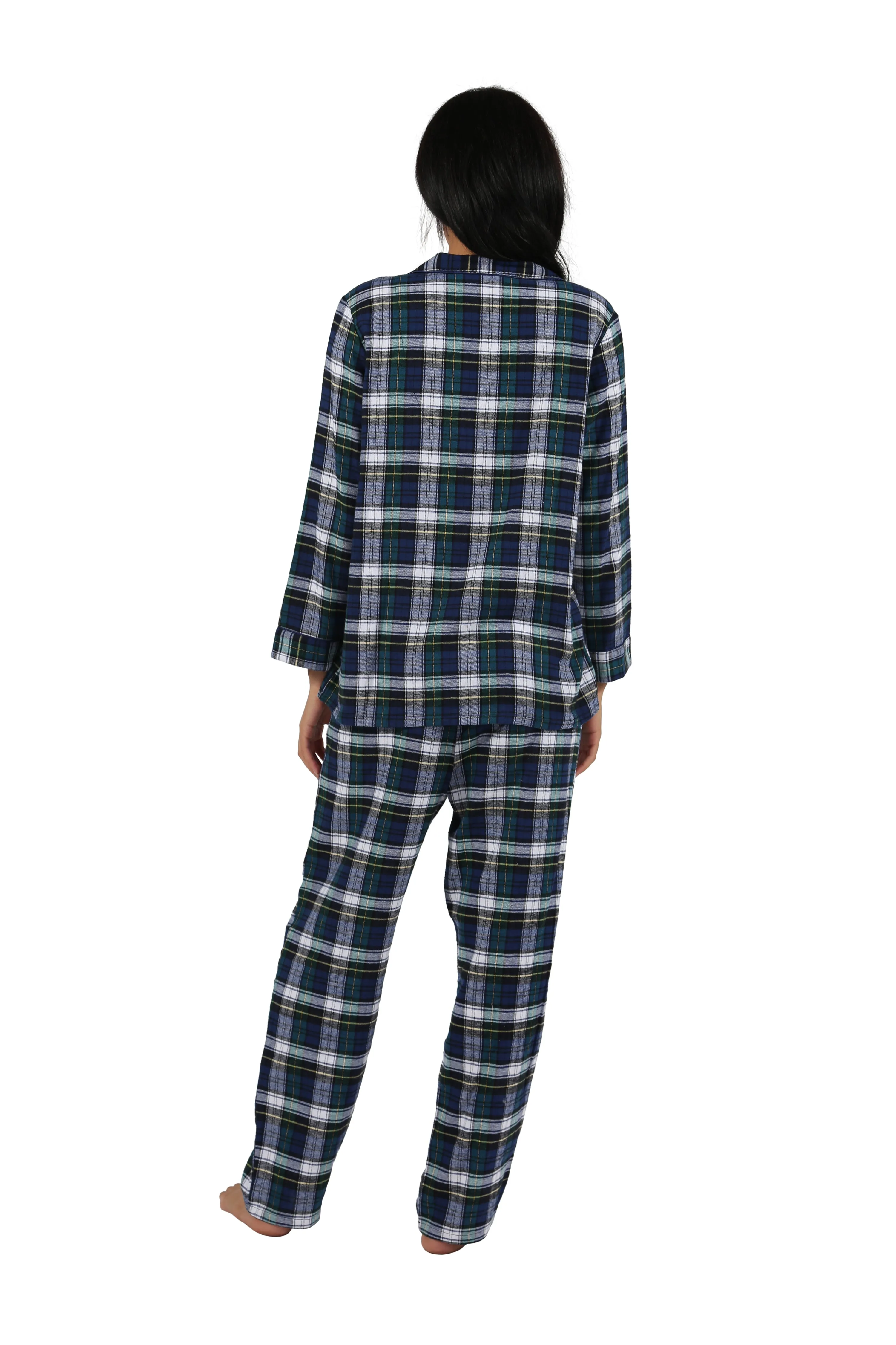 100% Cotton Yarn Dyed Plaid Flannel Pajama Set