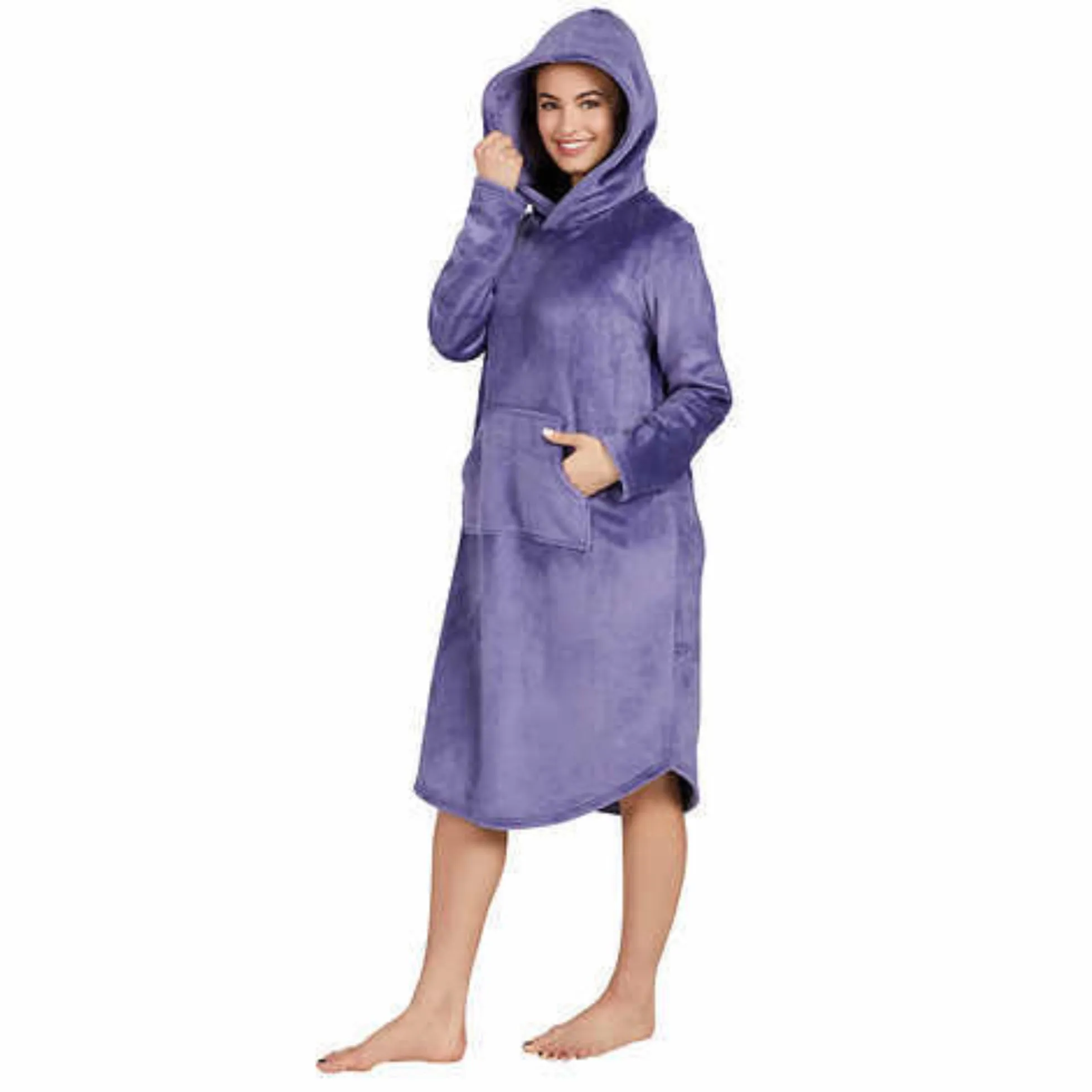 32 Degrees Super Soft Velour Relaxed Fit Hooded Lounger