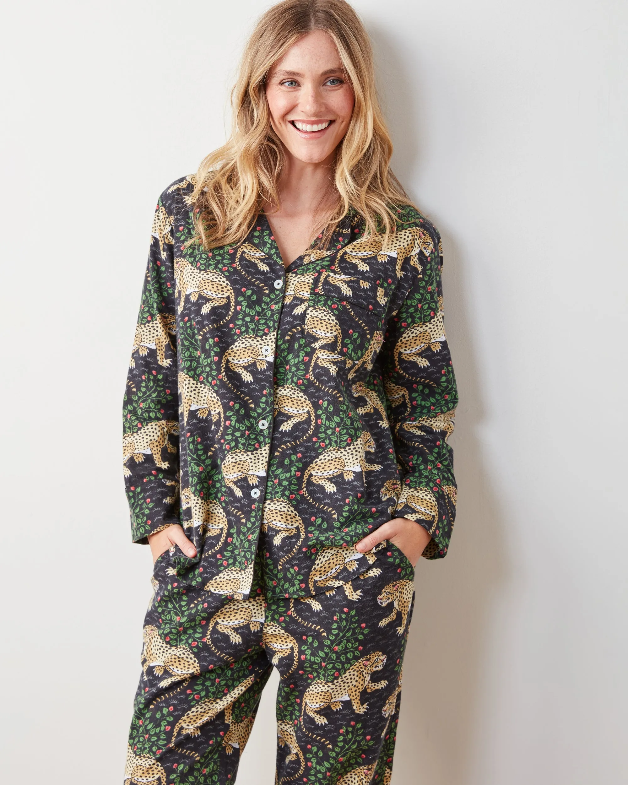 Bagheera - Tall Lightweight Flannel Long PJ Set - Ink