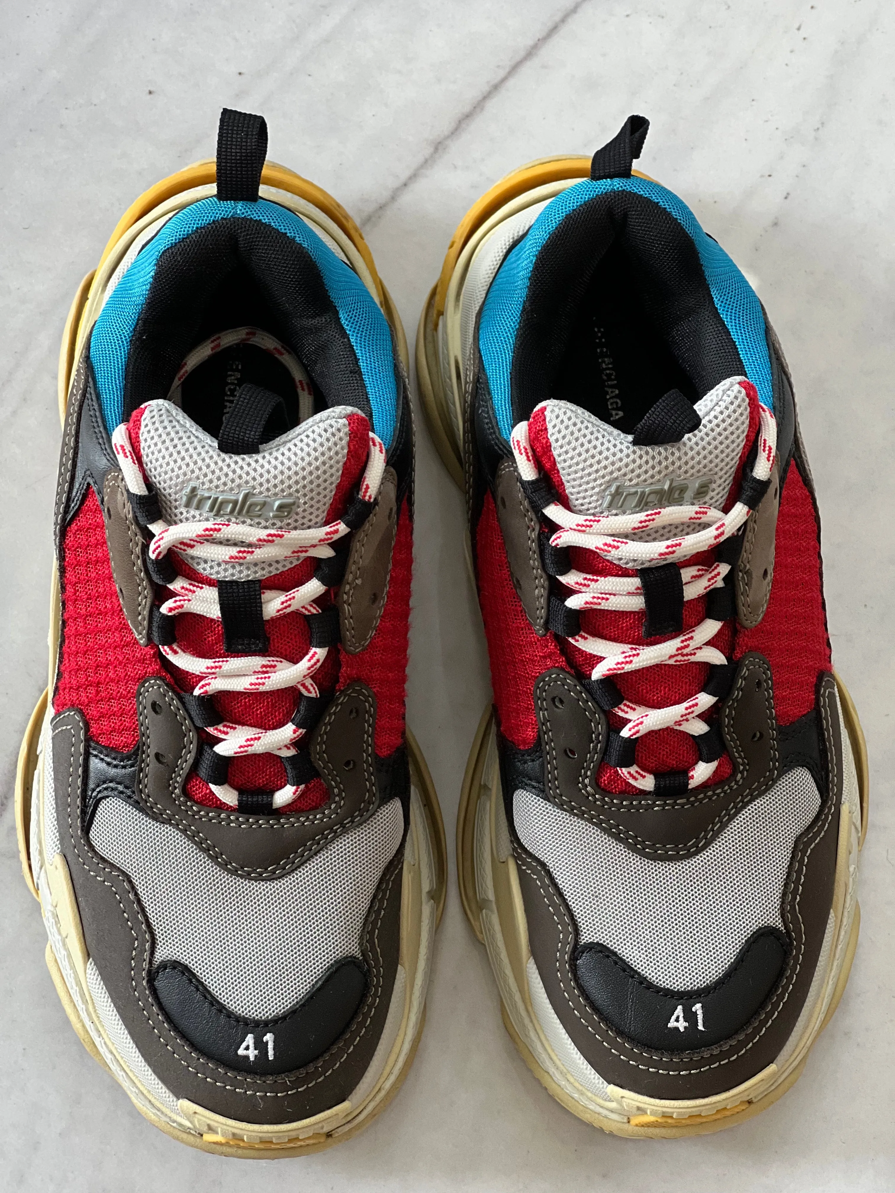 BALENCIAGA TRIPLE S MULTI PANEL SNEAKERS