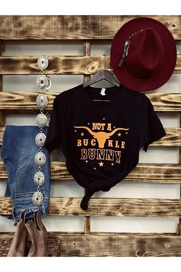 BC NOT A BUCKLE BUNNY- BLACK