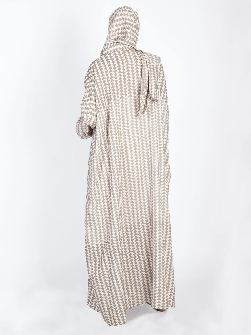 Beige-Brown Viscose Salah Robe - AL-LK-824C