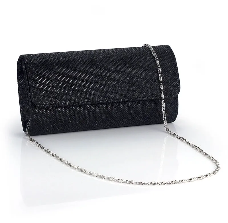 Black Gold Apricot Satin Solid Color Square Evening Bags