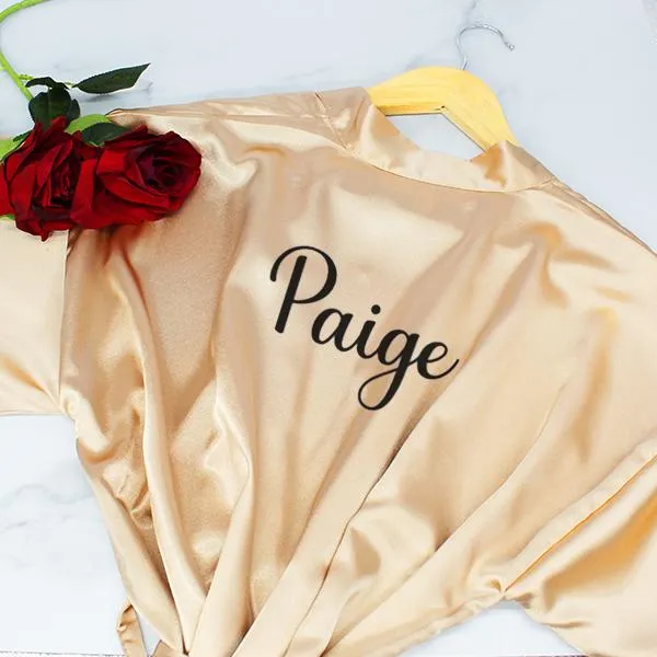 Bridesmaid Robe Set of 4, Personalized Robes in Front & Back, 26 Colors, 3T-6XL