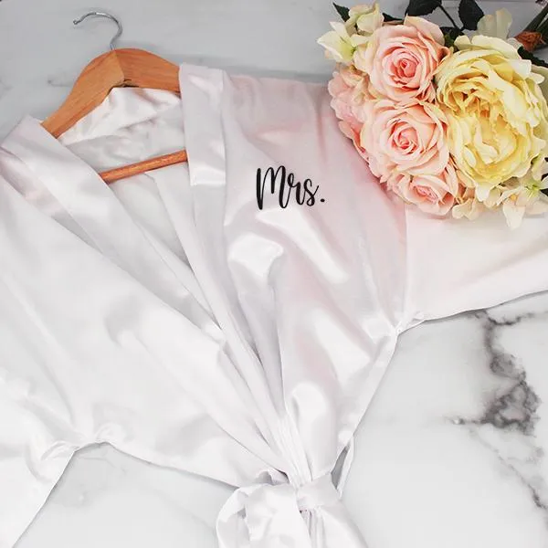 Bridesmaid Robe Set of 4, Personalized Robes in Front & Back, 26 Colors, 3T-6XL