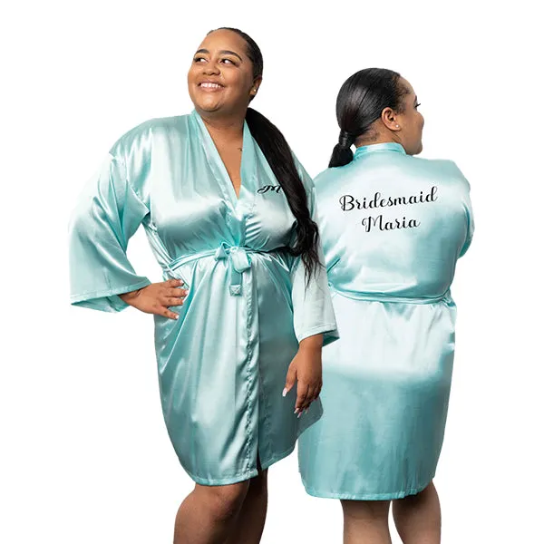 Bridesmaid Robe Set of 4, Personalized Robes in Front & Back, 26 Colors, 3T-6XL