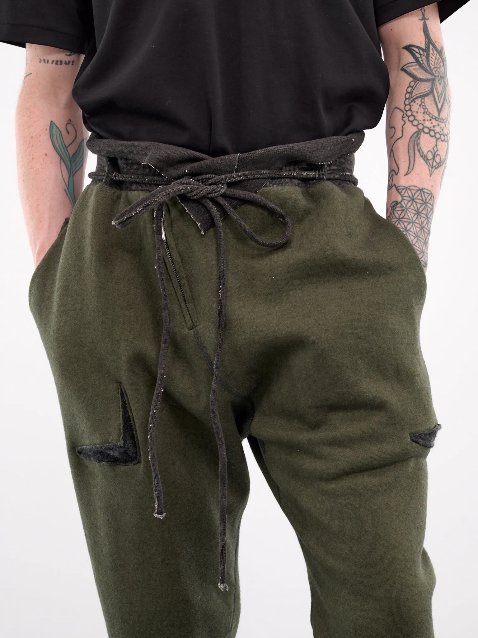 Cashmere Sweatpants (4906-GREEN-DARK-GREY)