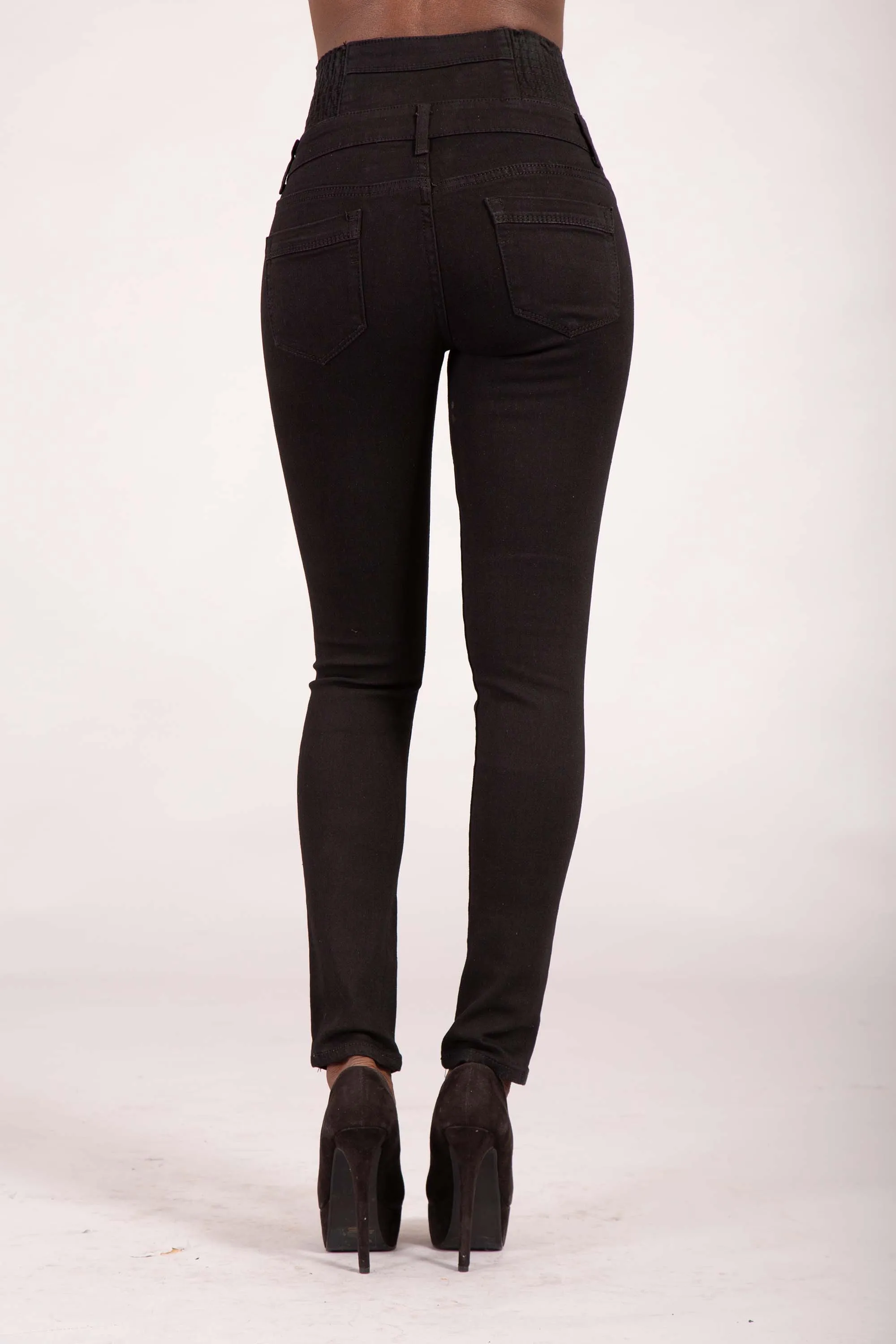 ContourMax High-Waist Black Skinny Jeans