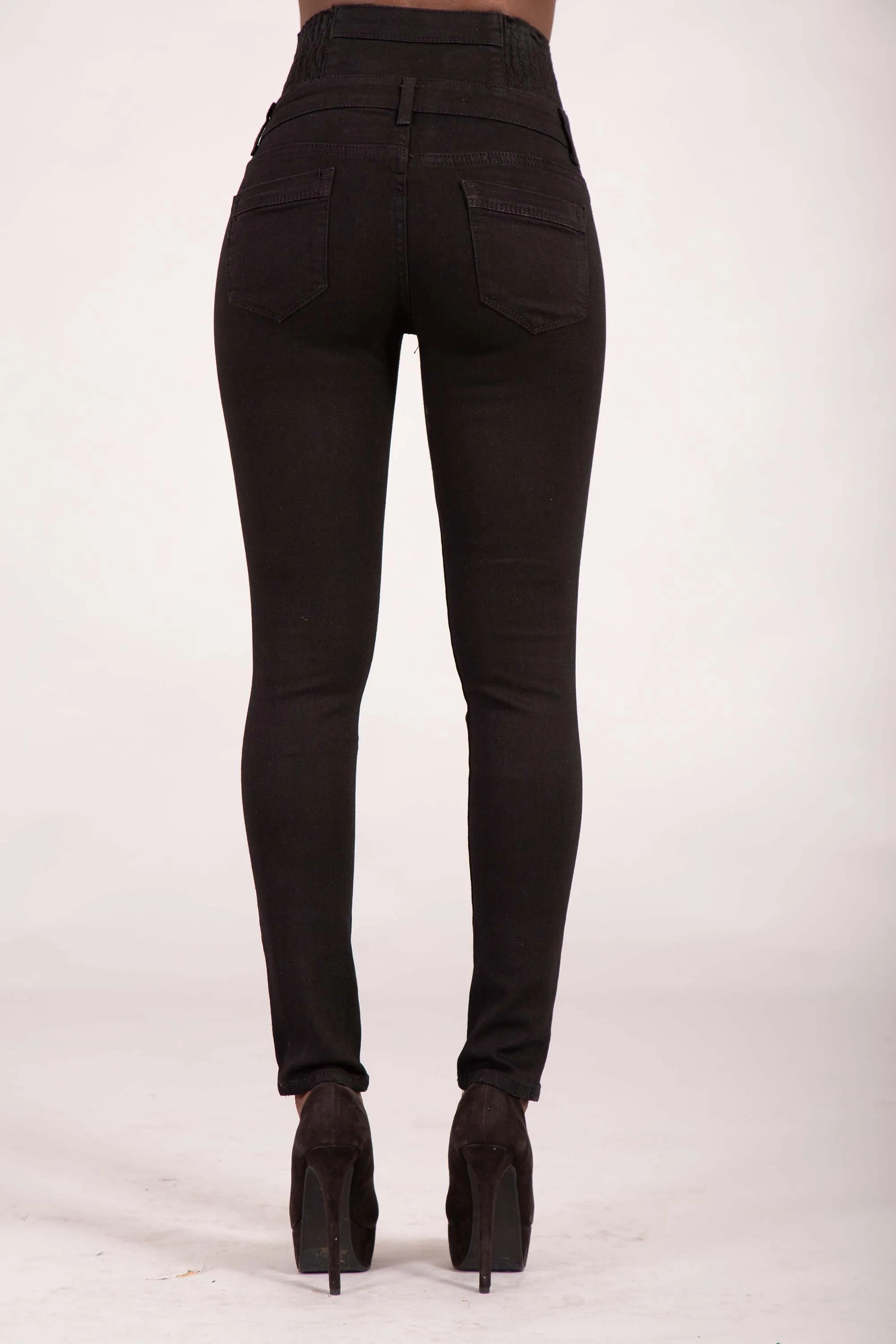 ContourMax High-Waist Black Skinny Jeans