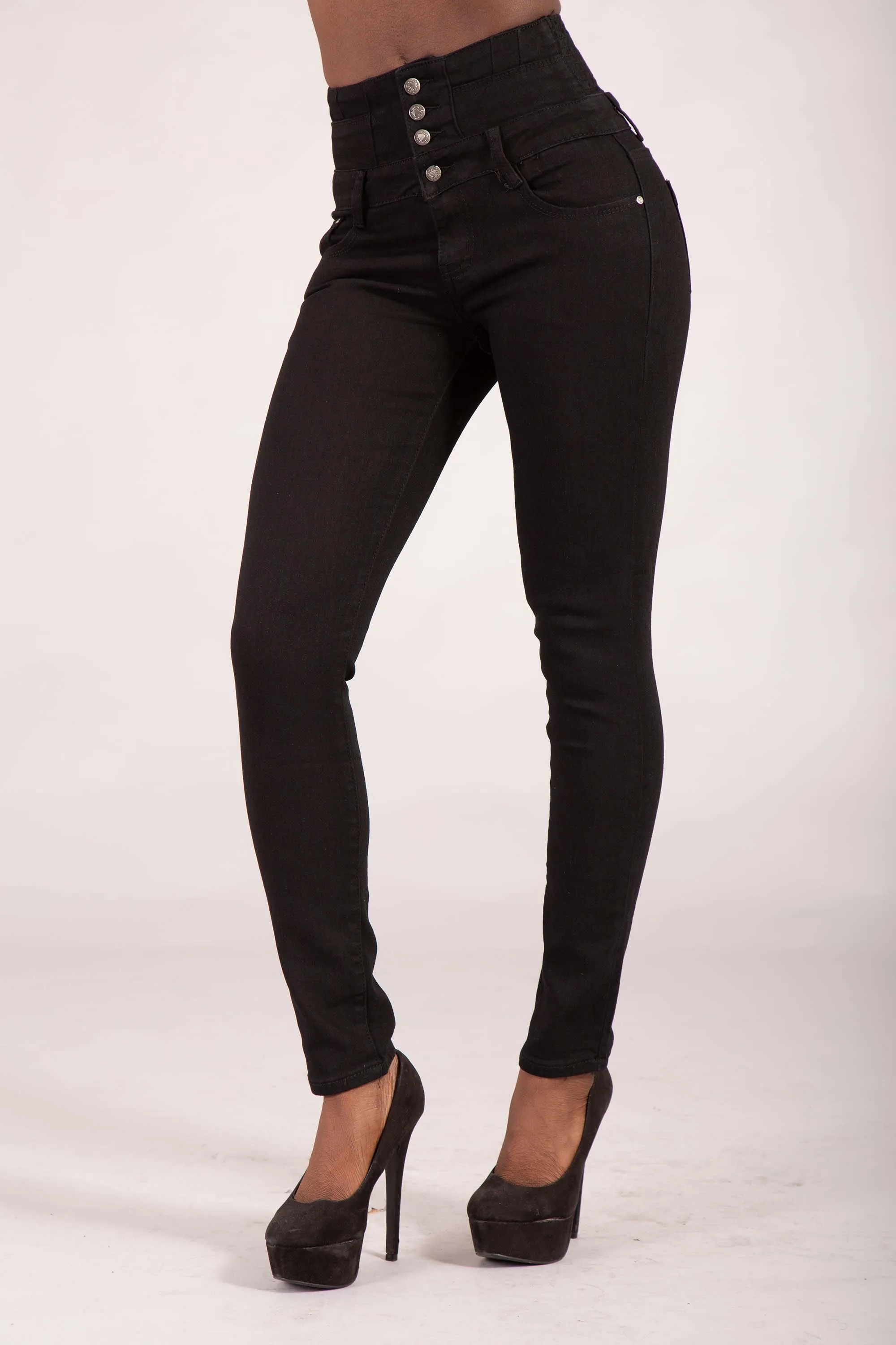 ContourMax High-Waist Black Skinny Jeans