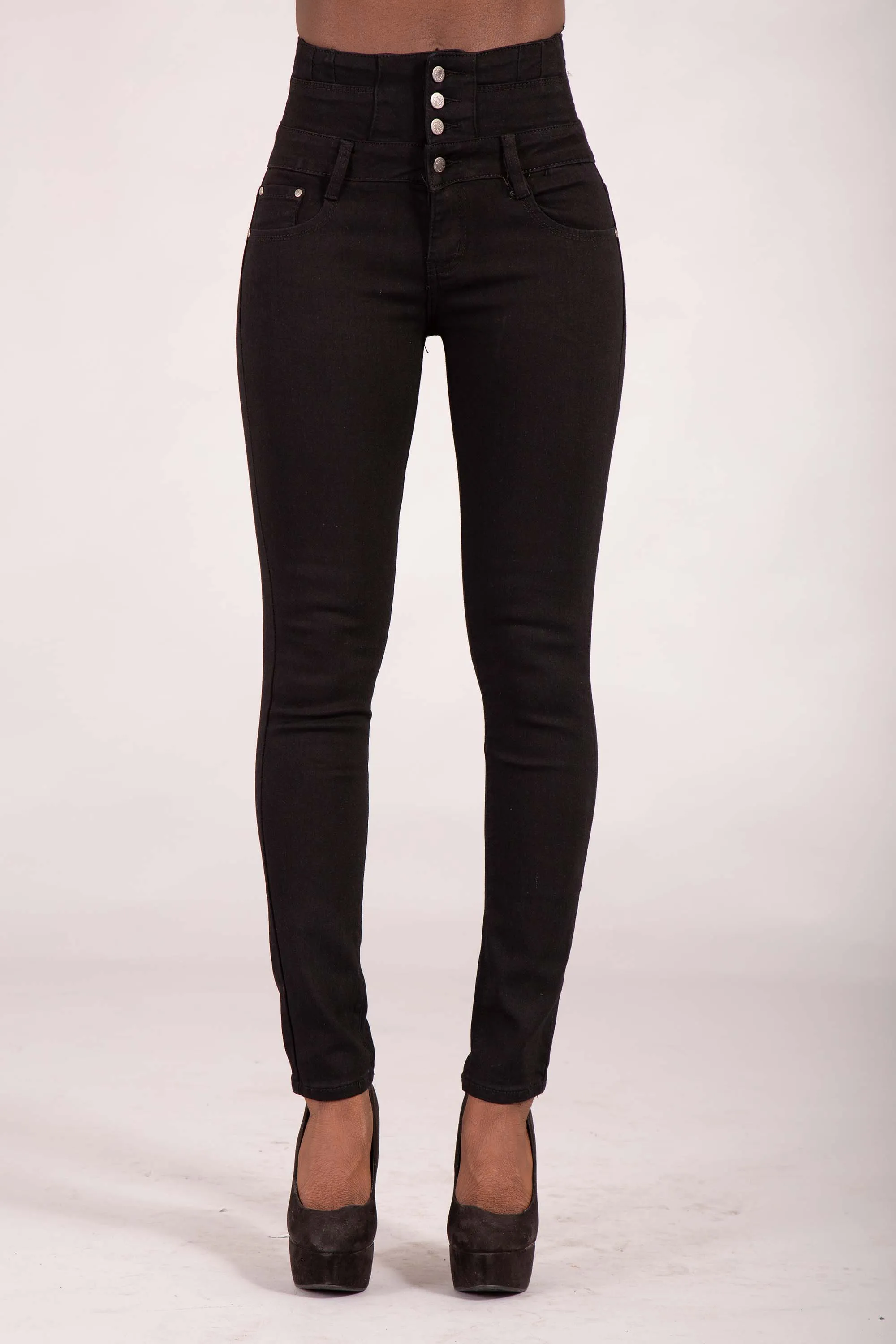 ContourMax High-Waist Black Skinny Jeans