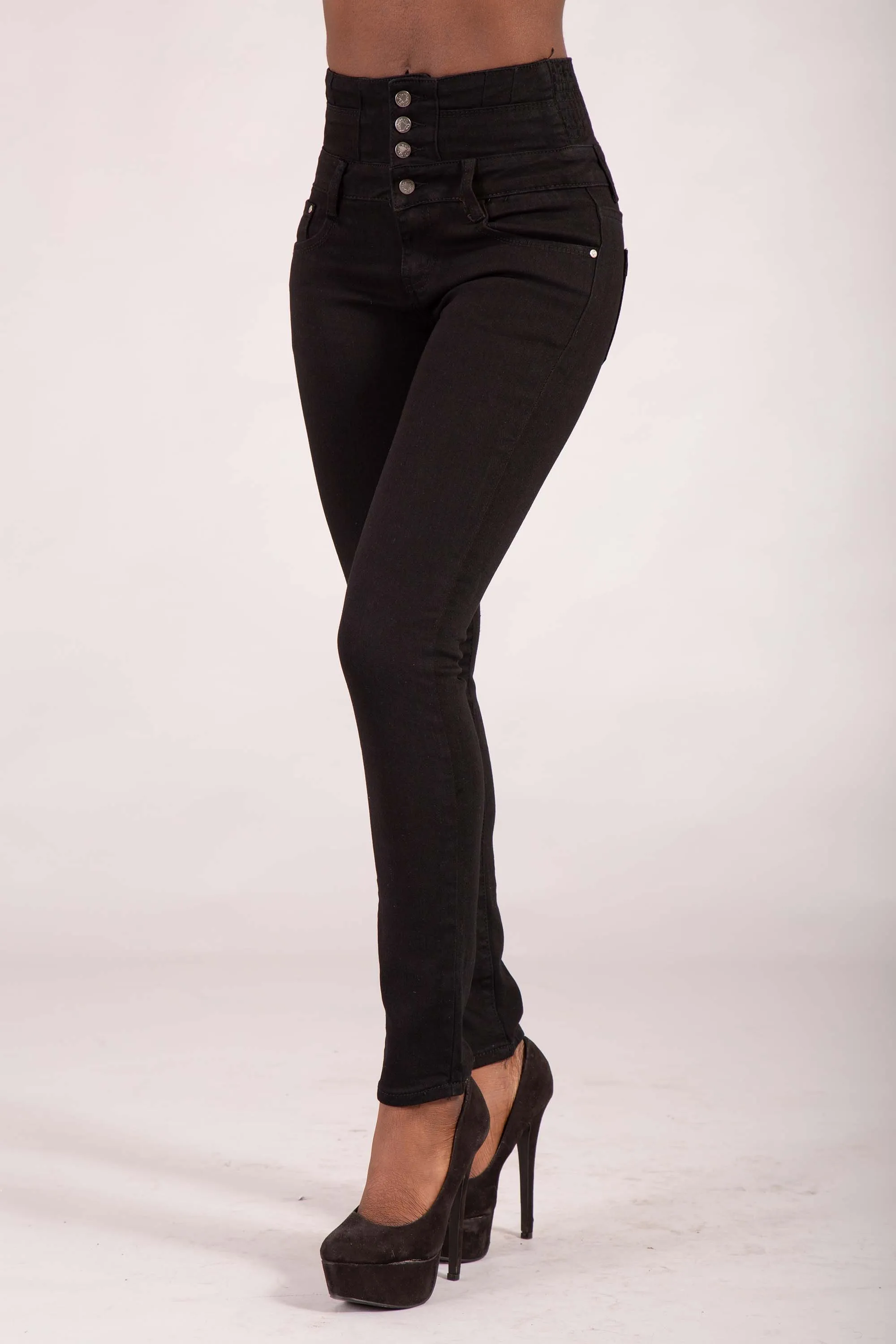 ContourMax High-Waist Black Skinny Jeans