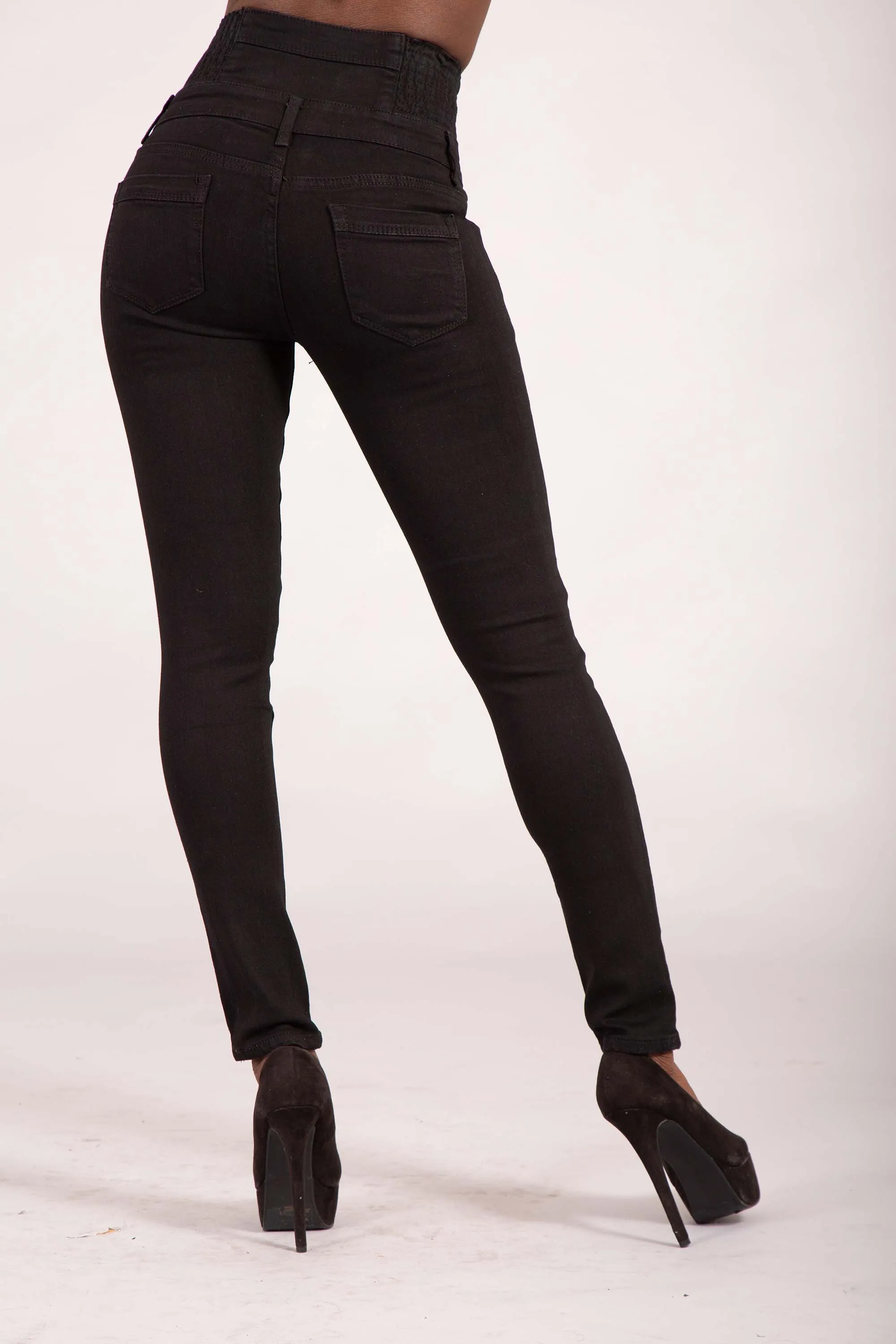 ContourMax High-Waist Black Skinny Jeans