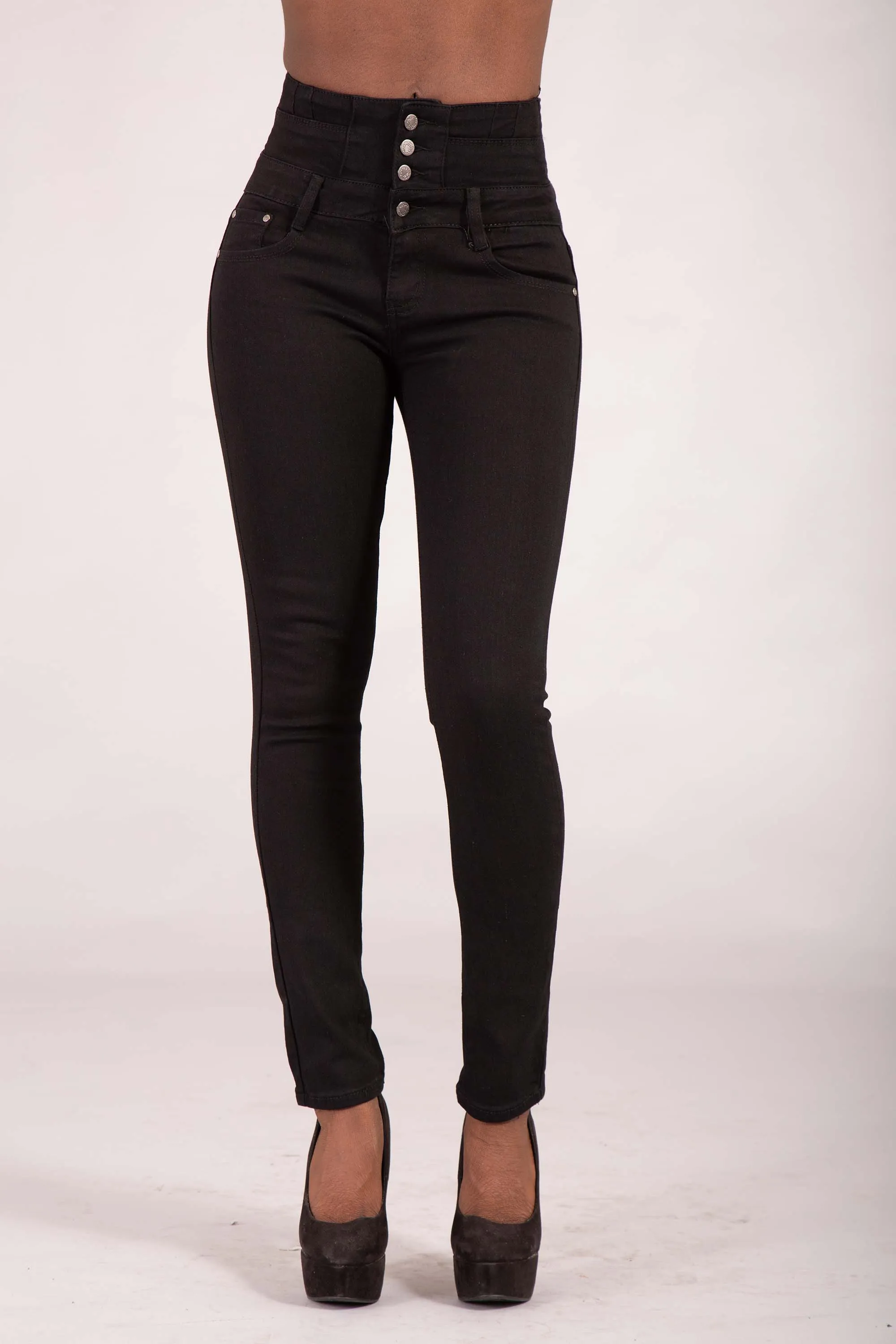 ContourMax High-Waist Black Skinny Jeans