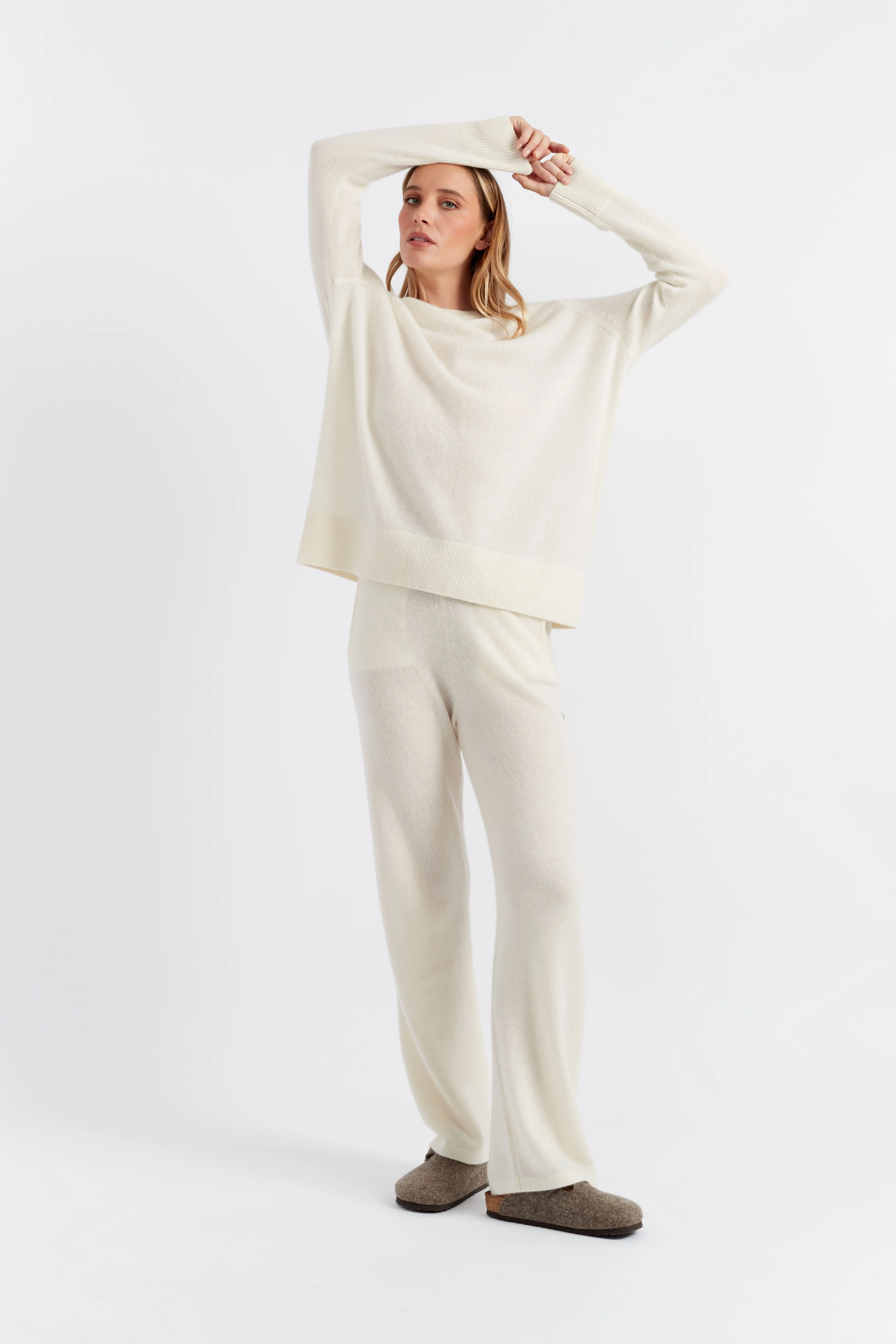 Cream Cashmere Slouchy Sweater