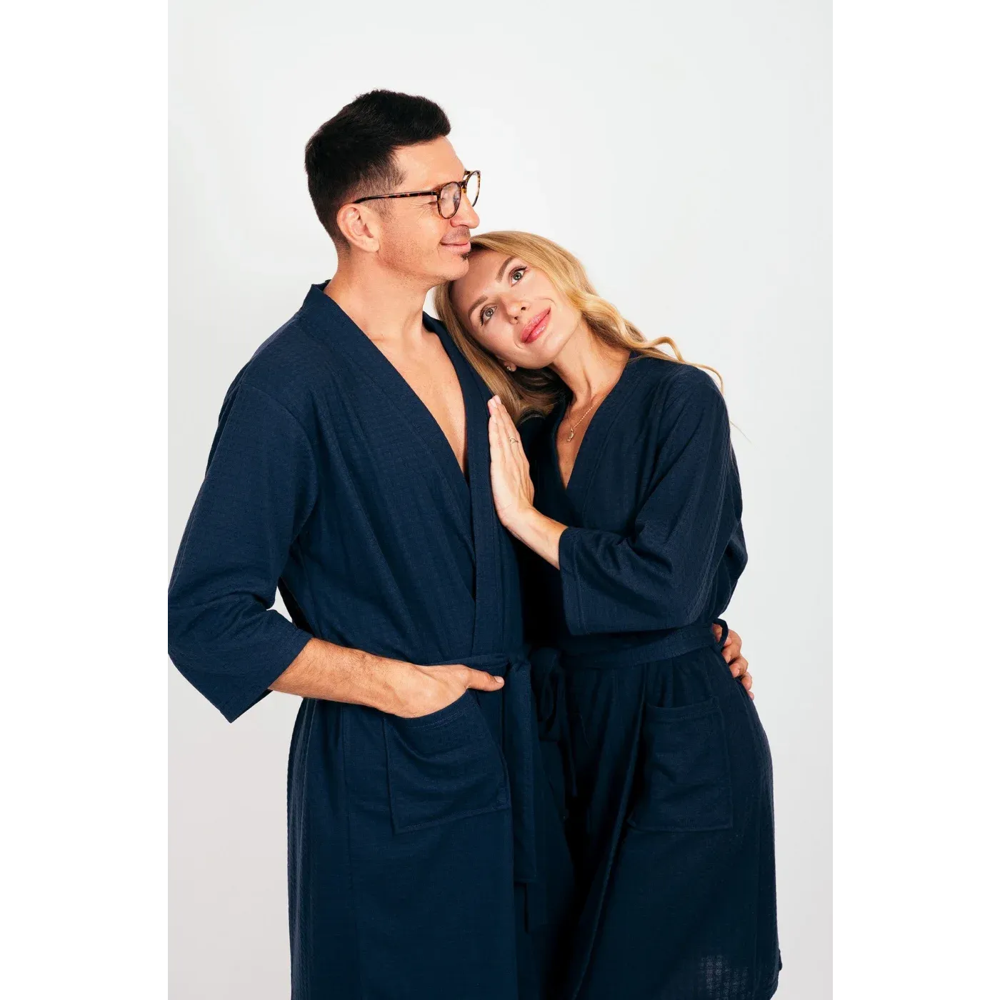 Custom Waffled Knit Matching Robes for Couple - Script