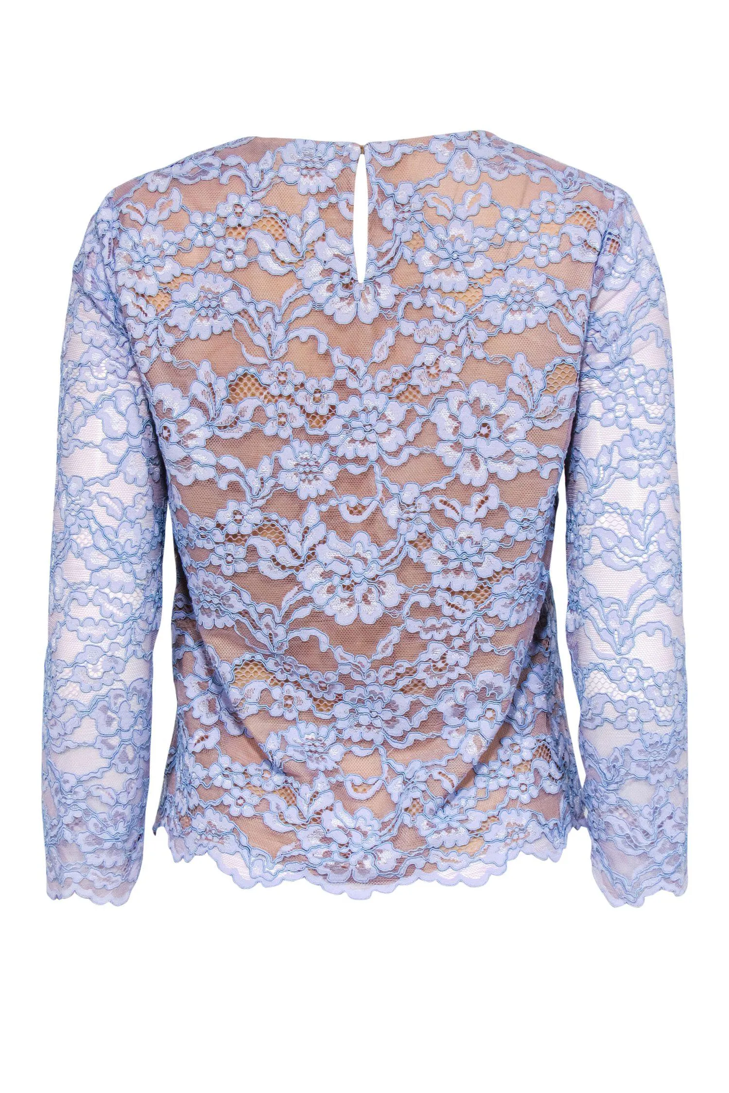 Diane von Furstenberg - Lilac & Blue Lace Long Sleeve Top Sz 4