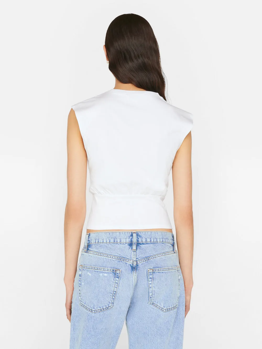 Empire Sleeveless Knit Top -- Blanc