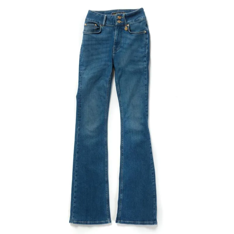 Holland Cooper High Rise Flared Ladies Jeans - Denim