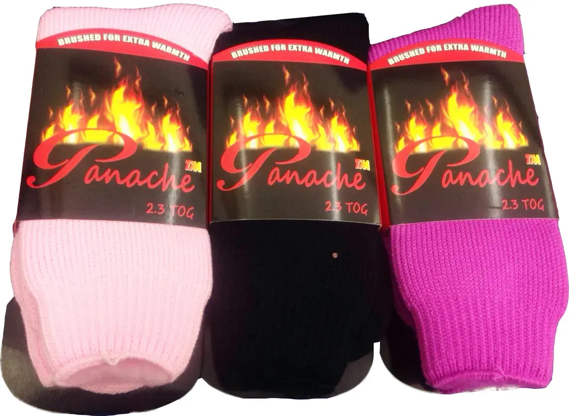 LADIES THERMAL HOT PANACHE WORK, SLIPPERS, SKI SOCKS EXTRA THICK 2.3 TOG SIZE UK 4-7 EU 35-41