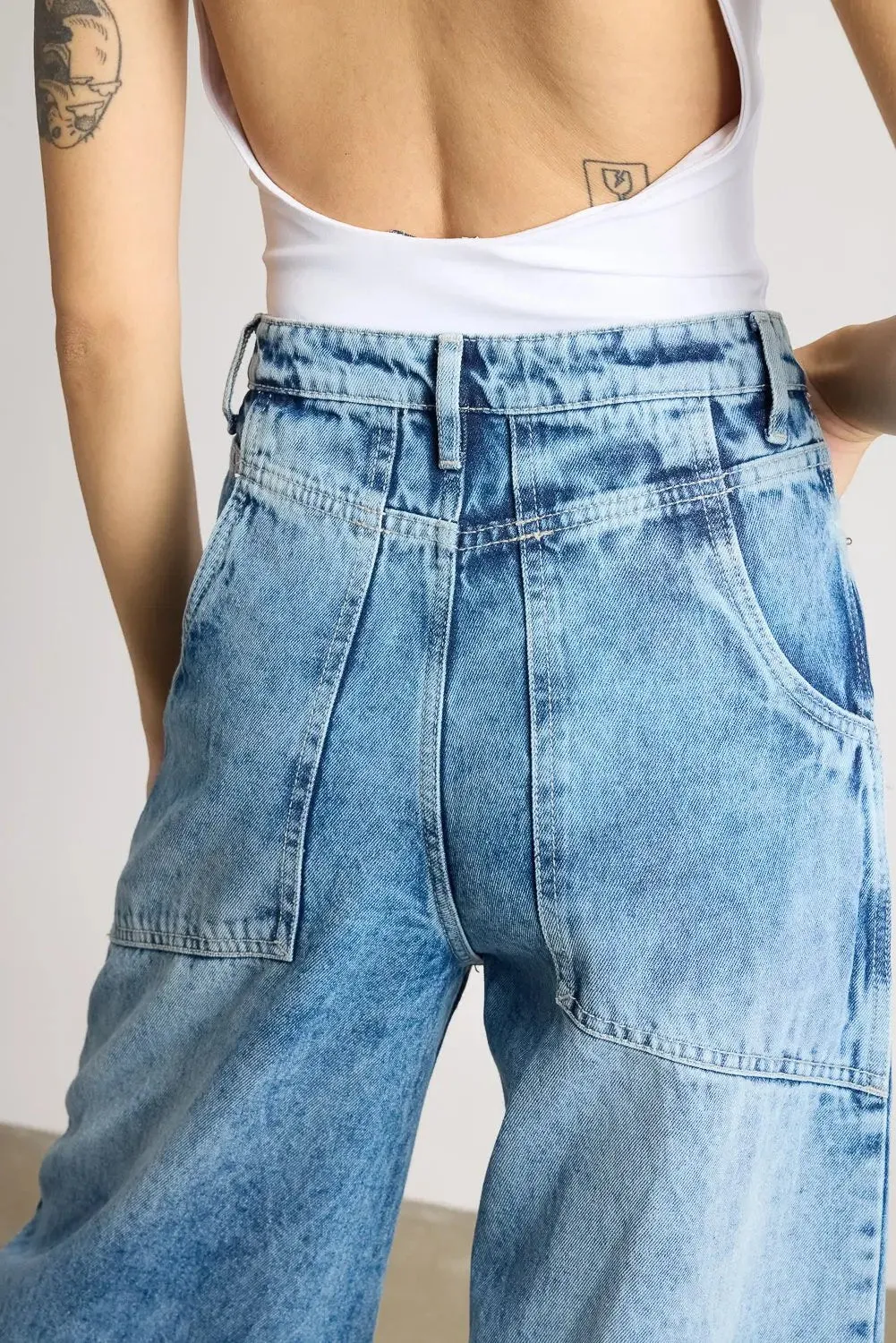 Light Azure 90's Curve Wide Flare Jeans