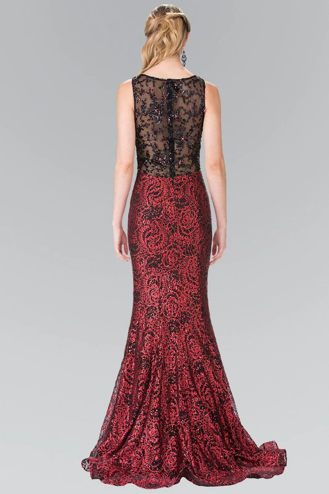 Long Flower Sequined Lace Dress by Elizabeth K GL2268