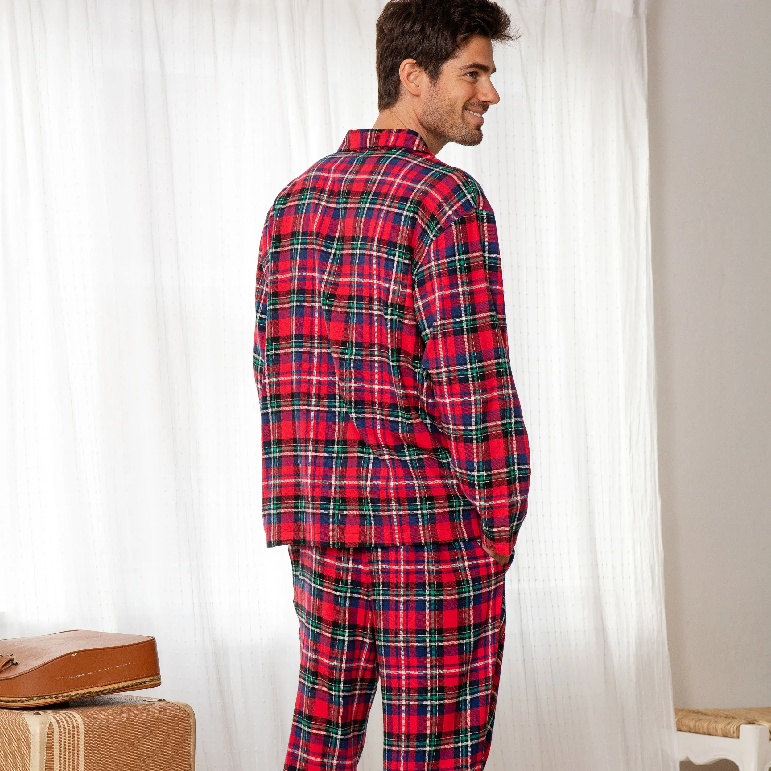 Men's Cotton Flannel Pajama Pants with Pockets