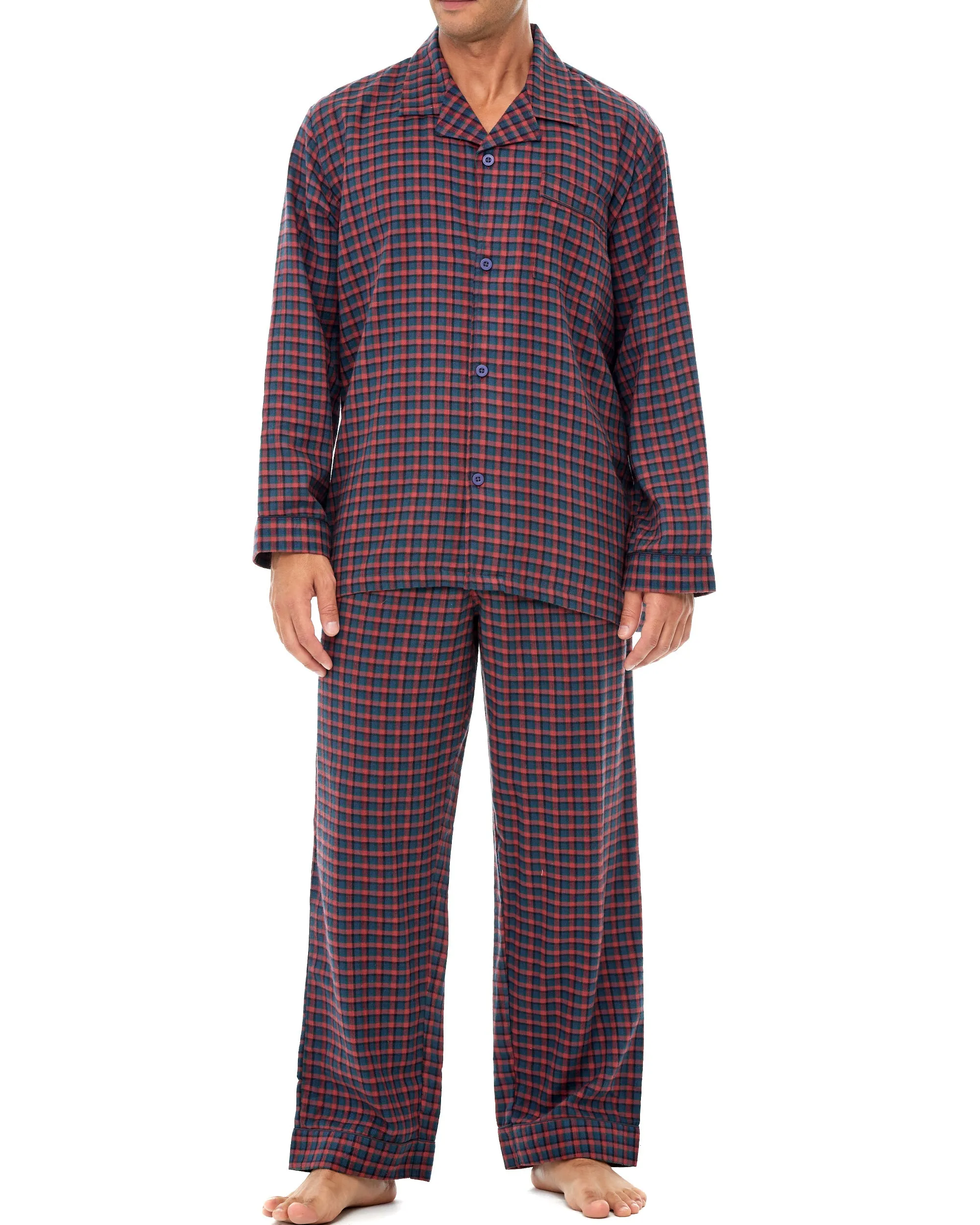 Men's Cotton Flannel Pajama Pants with Pockets