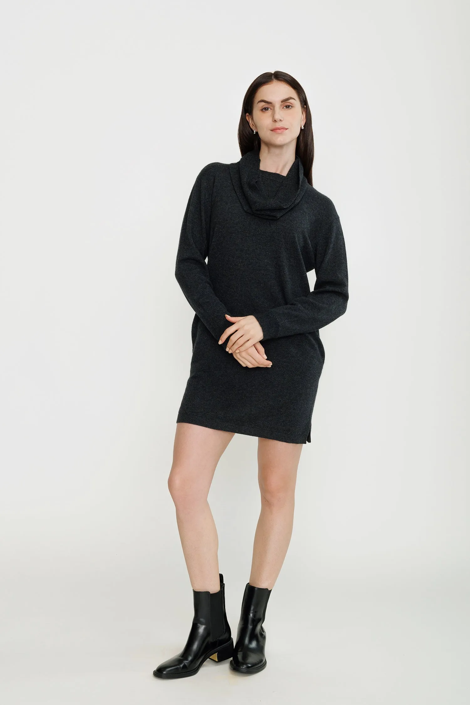 Merino-Cashmere Sweater Dress - Shadow