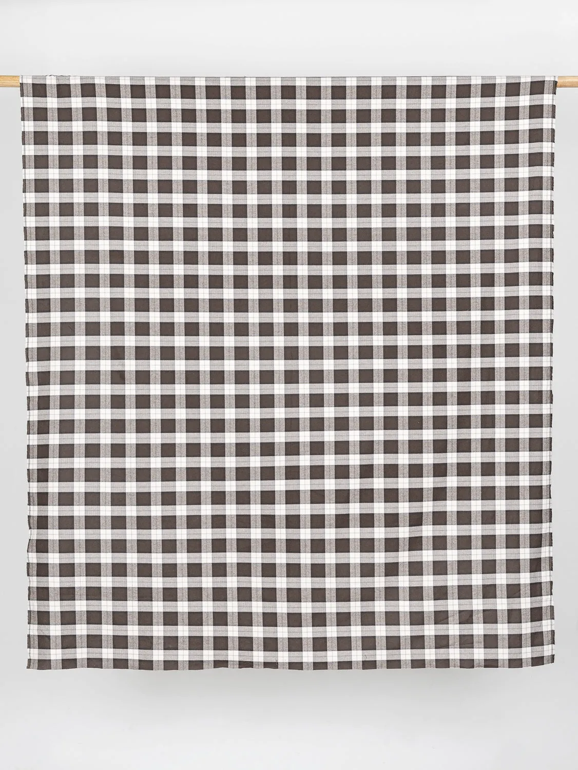 Plaid Check Organic Cotton Flannel - Brown   Cream