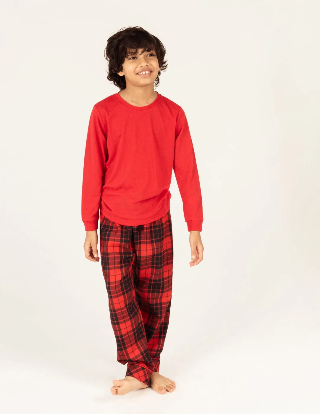 Red & Black Plaid Matching Family Pajama Set