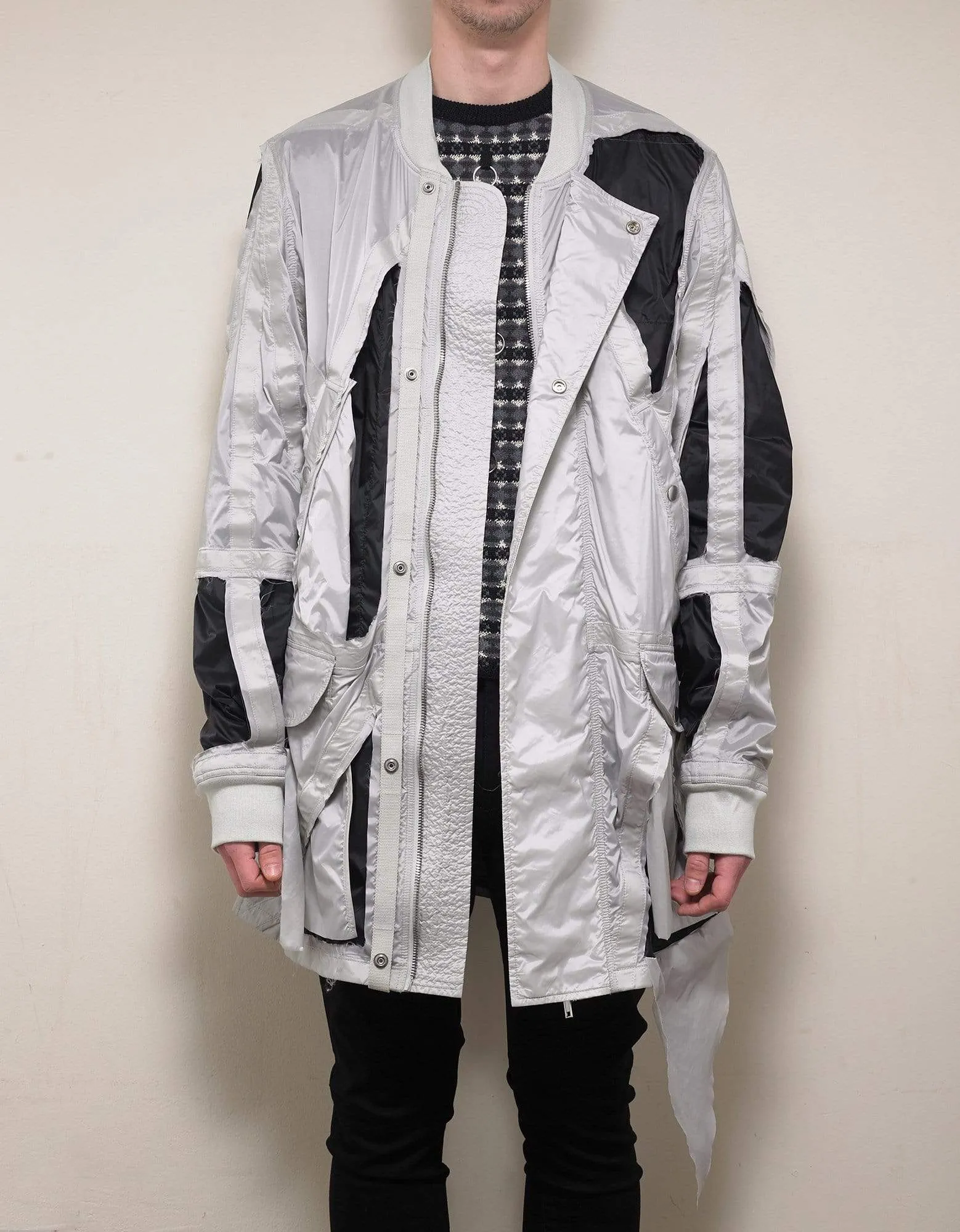 Rick Owens Grey Cut-Out Rod Jacket