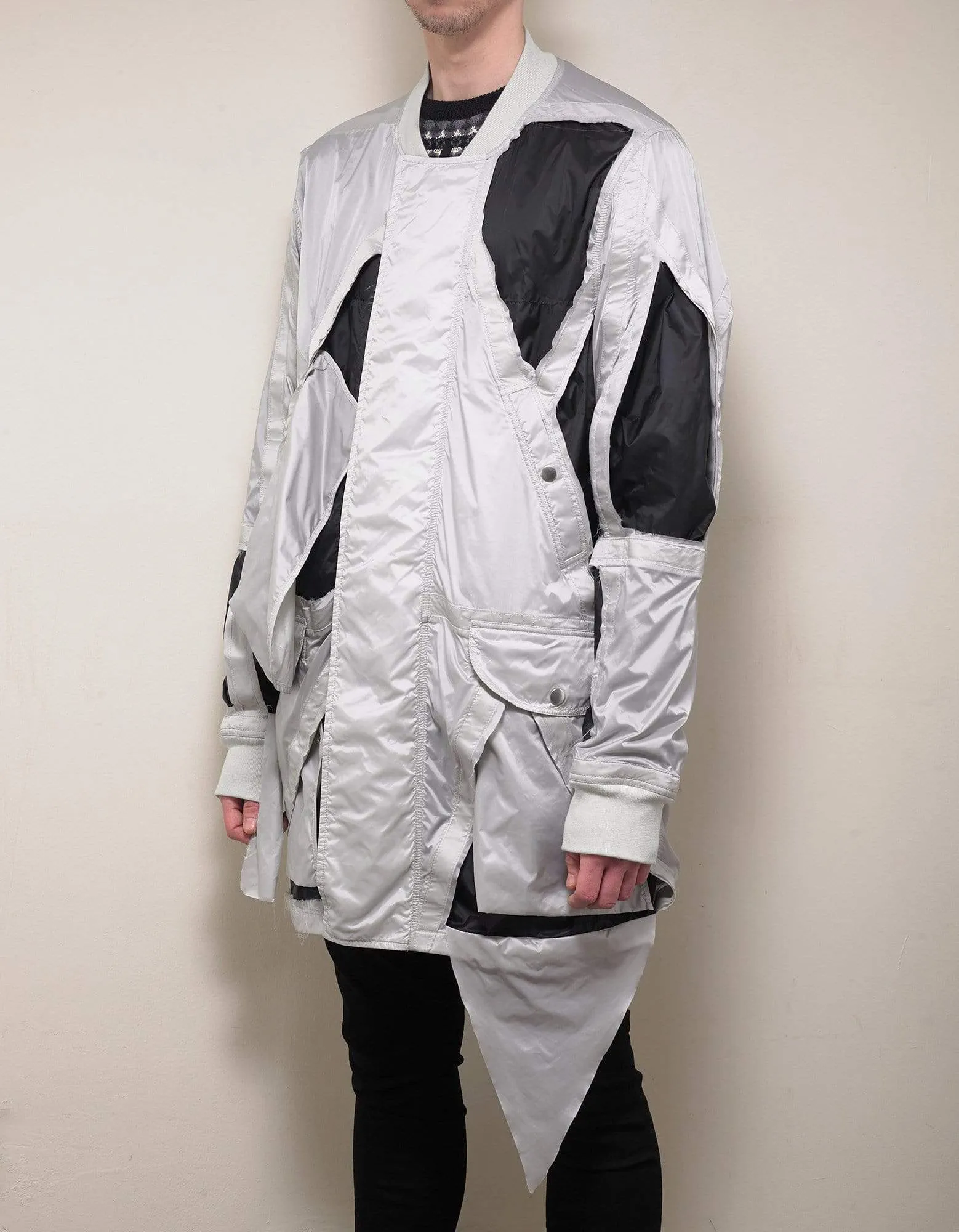 Rick Owens Grey Cut-Out Rod Jacket