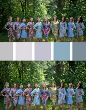 Shades of Gray Wedding Colors Bridesmaids Robes