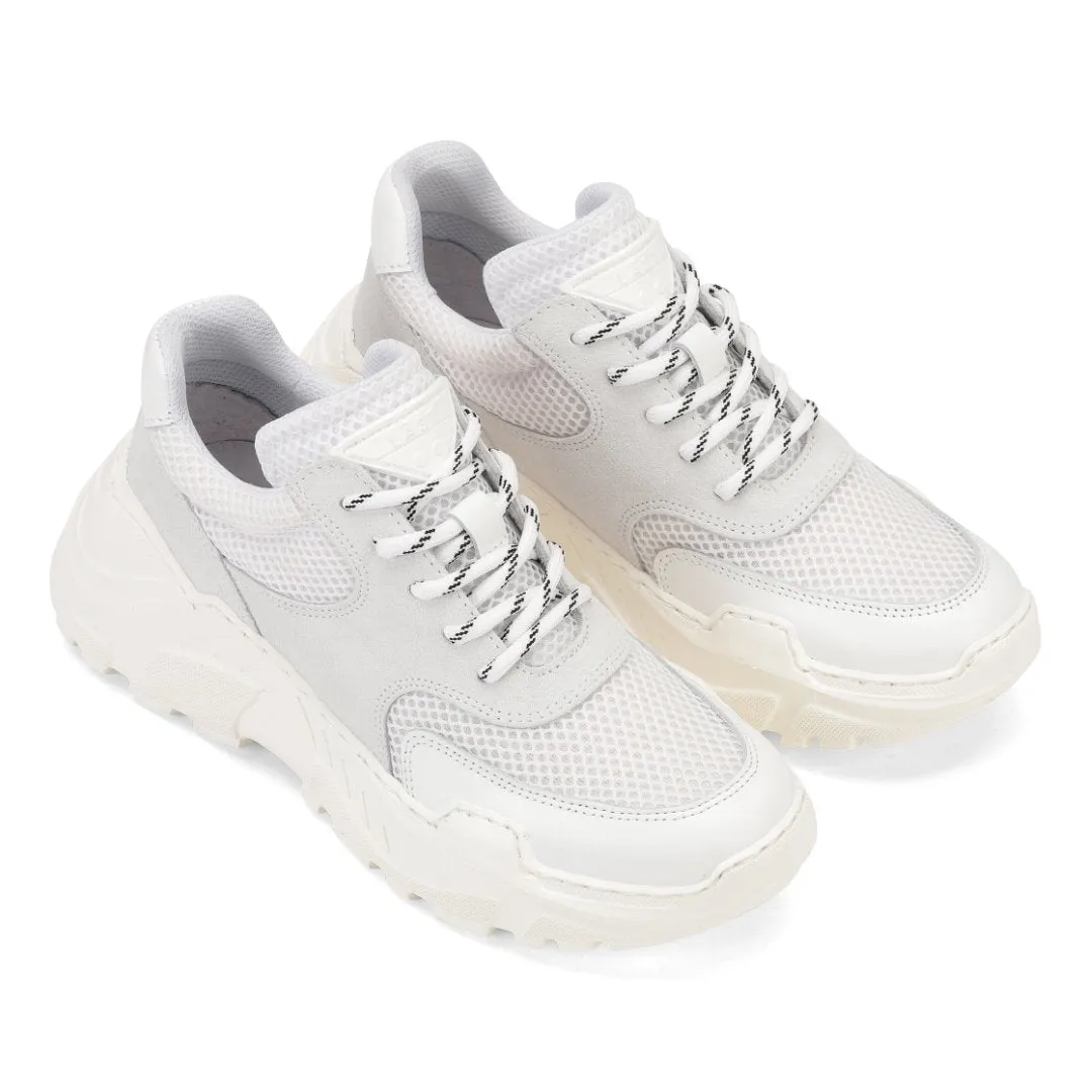 Sprint Mesh White - Light Grey  Chunky Sneakers