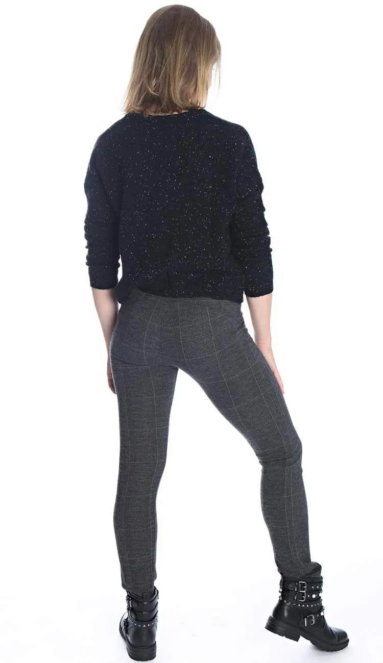 Stretch Plaid Trouser Cigarette Pant