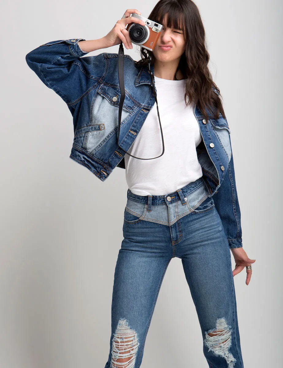 Suzanne Cotton Two-Tone Denim Jacket