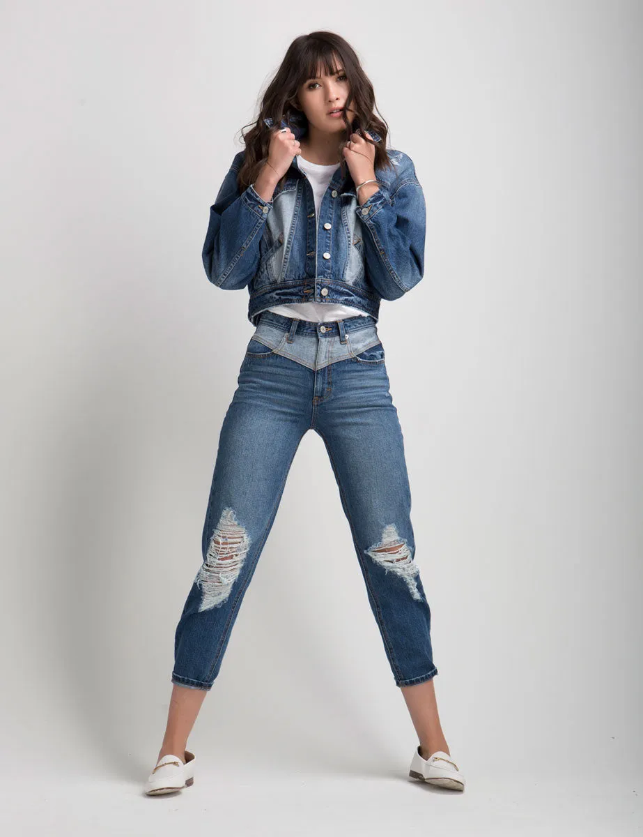 Suzanne Cotton Two-Tone Denim Jacket