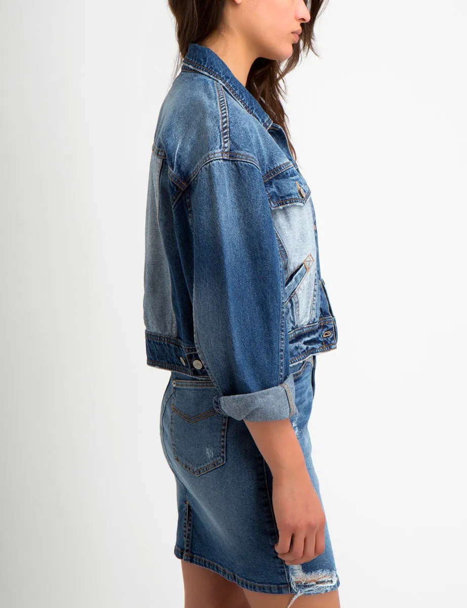 Suzanne Cotton Two-Tone Denim Jacket