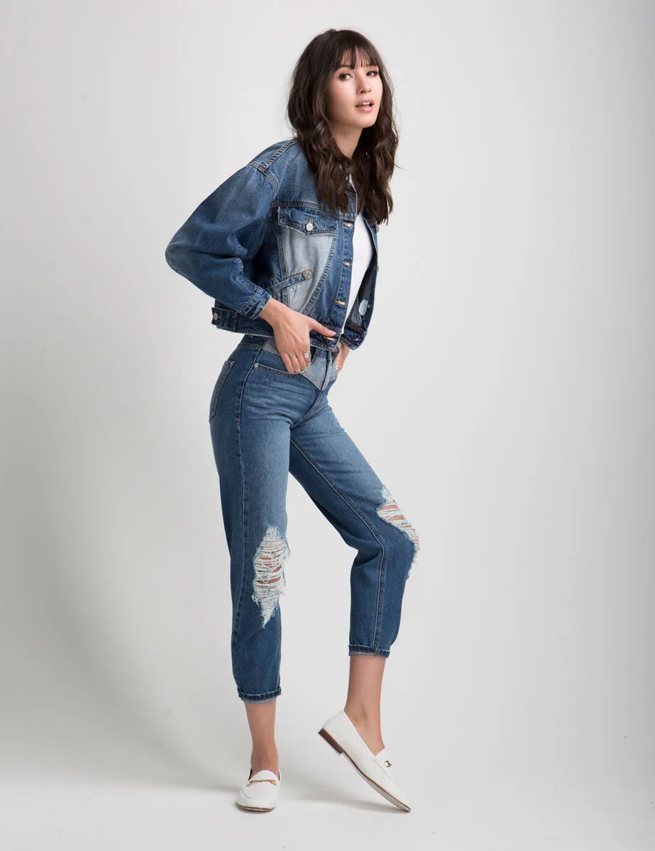 Suzanne Cotton Two-Tone Denim Jacket