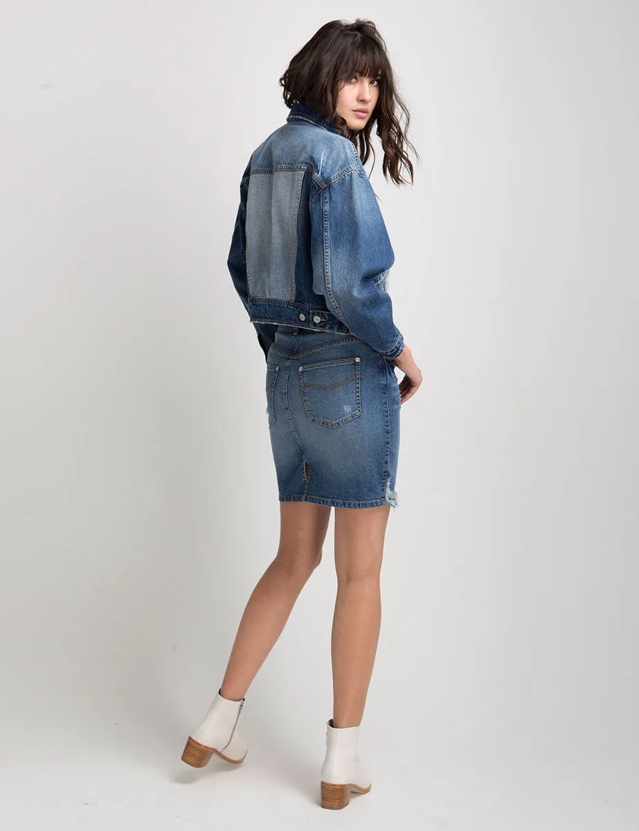 Suzanne Cotton Two-Tone Denim Jacket