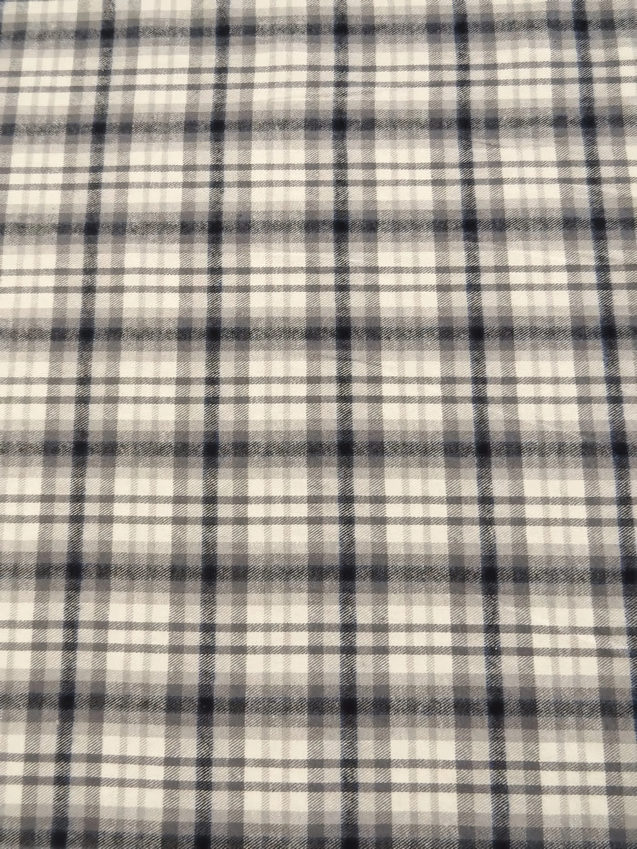 Tartan Plaid Uniform Apparel Flannel Fabric / Gray/Black / Sold By The Yard