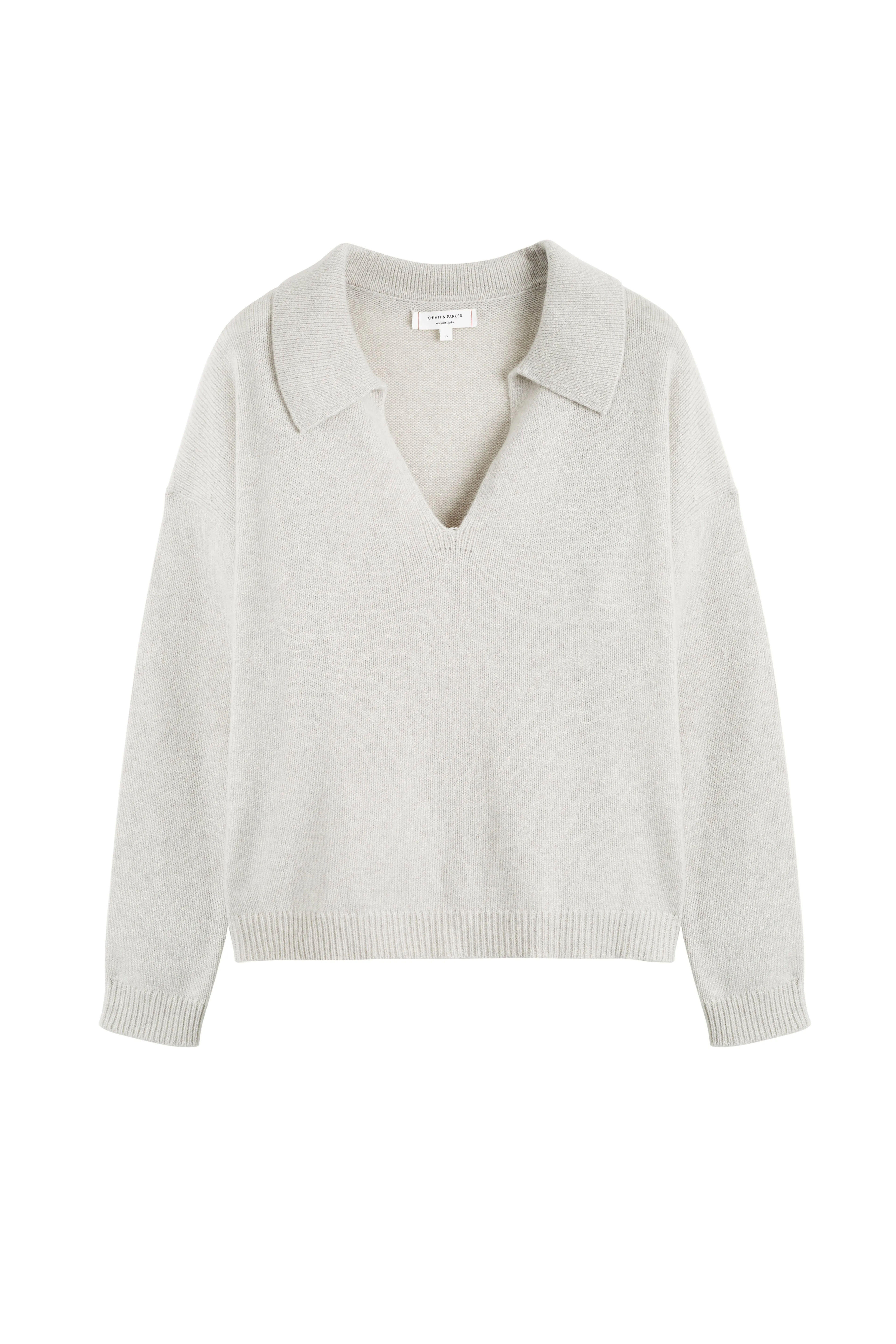 Taupe Cloud Cashmere Collared Sweater