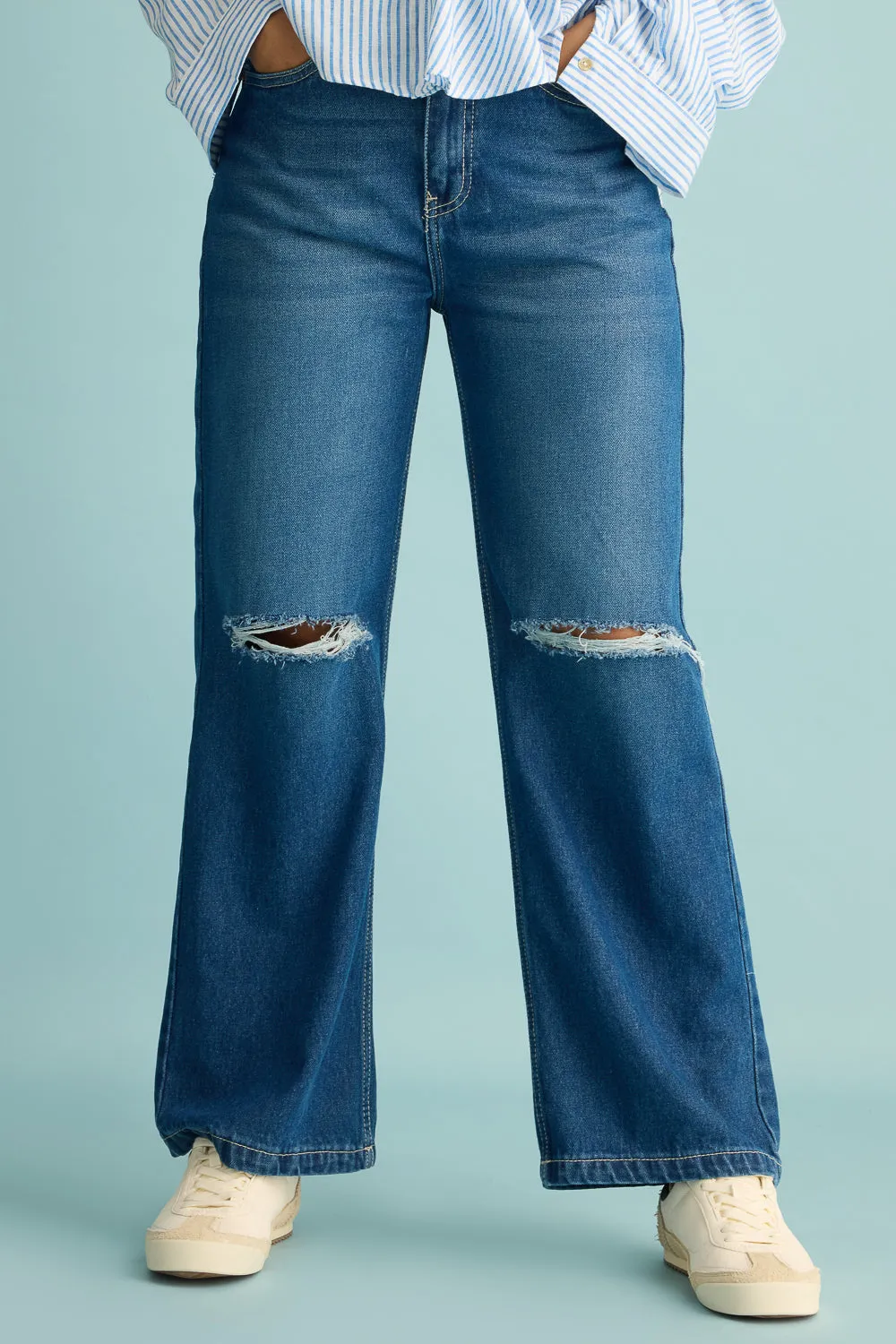 Urban Edge Wide Distress Jeans