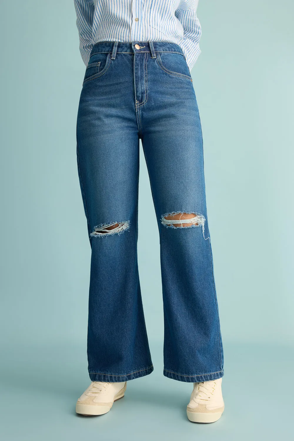 Urban Edge Wide Distress Jeans