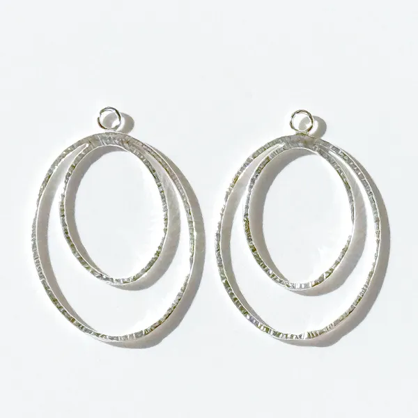 Versatile 4 Carat Topaz Studs with Argentium Silver Oval Hoop Earring Jackets - Color Options