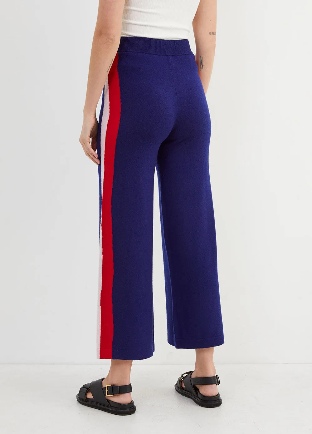 Wavy Knit Wide Track Pants