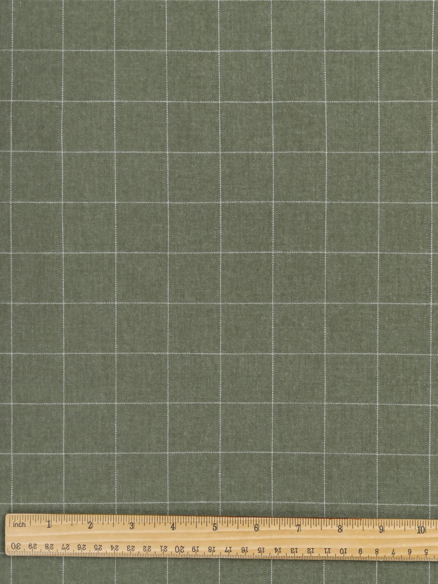 Windowpane Check Brushed Cotton - Olive - Swatch