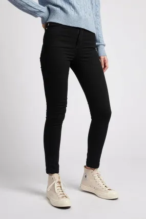 Womens Skinny Fit Denim Jeans in Black Rinse