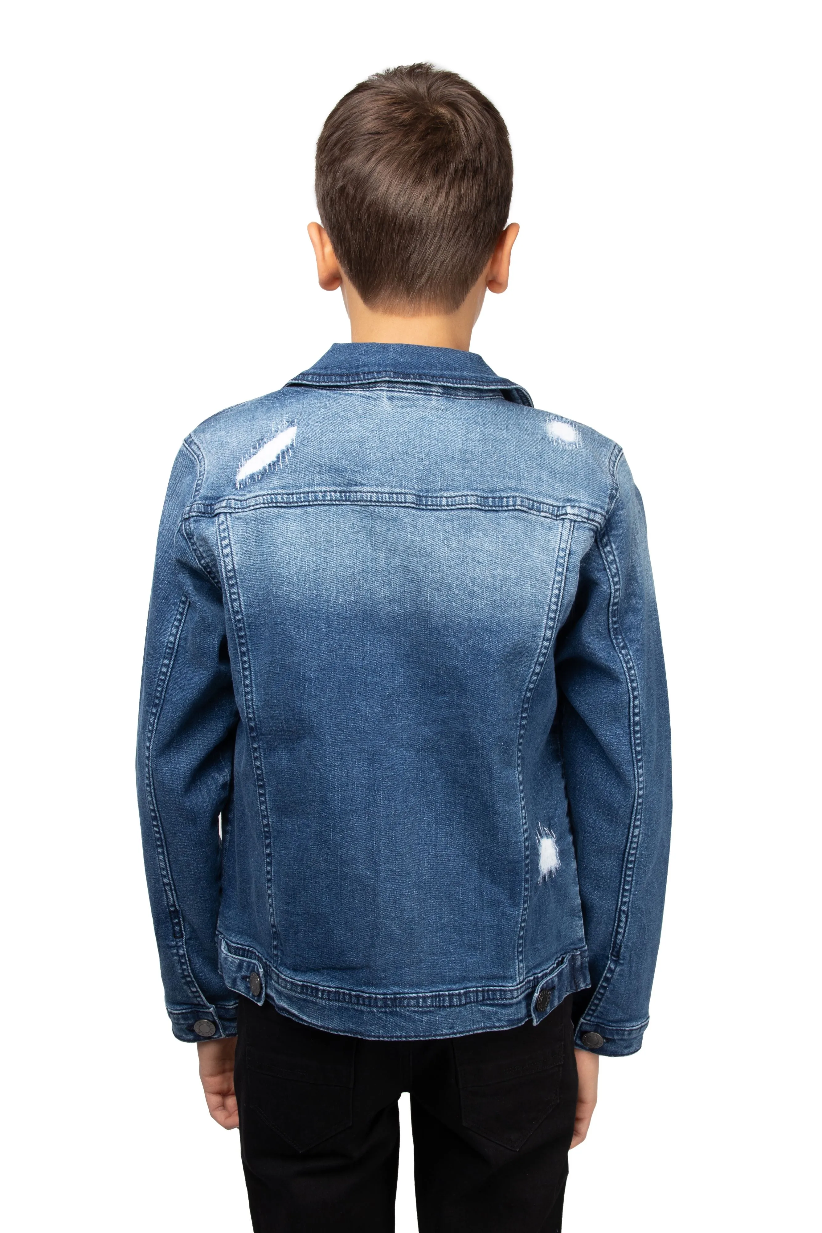 X RAY Boy's Distressed Rip & Repair Denim Jackets